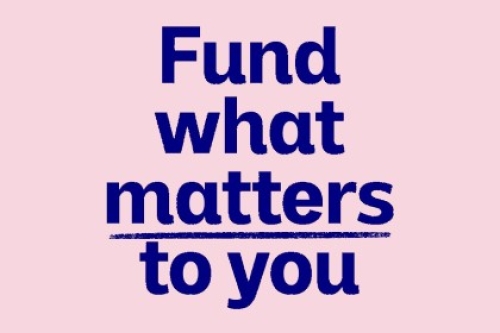 Graphic with the text 'Fund what matters to you'.