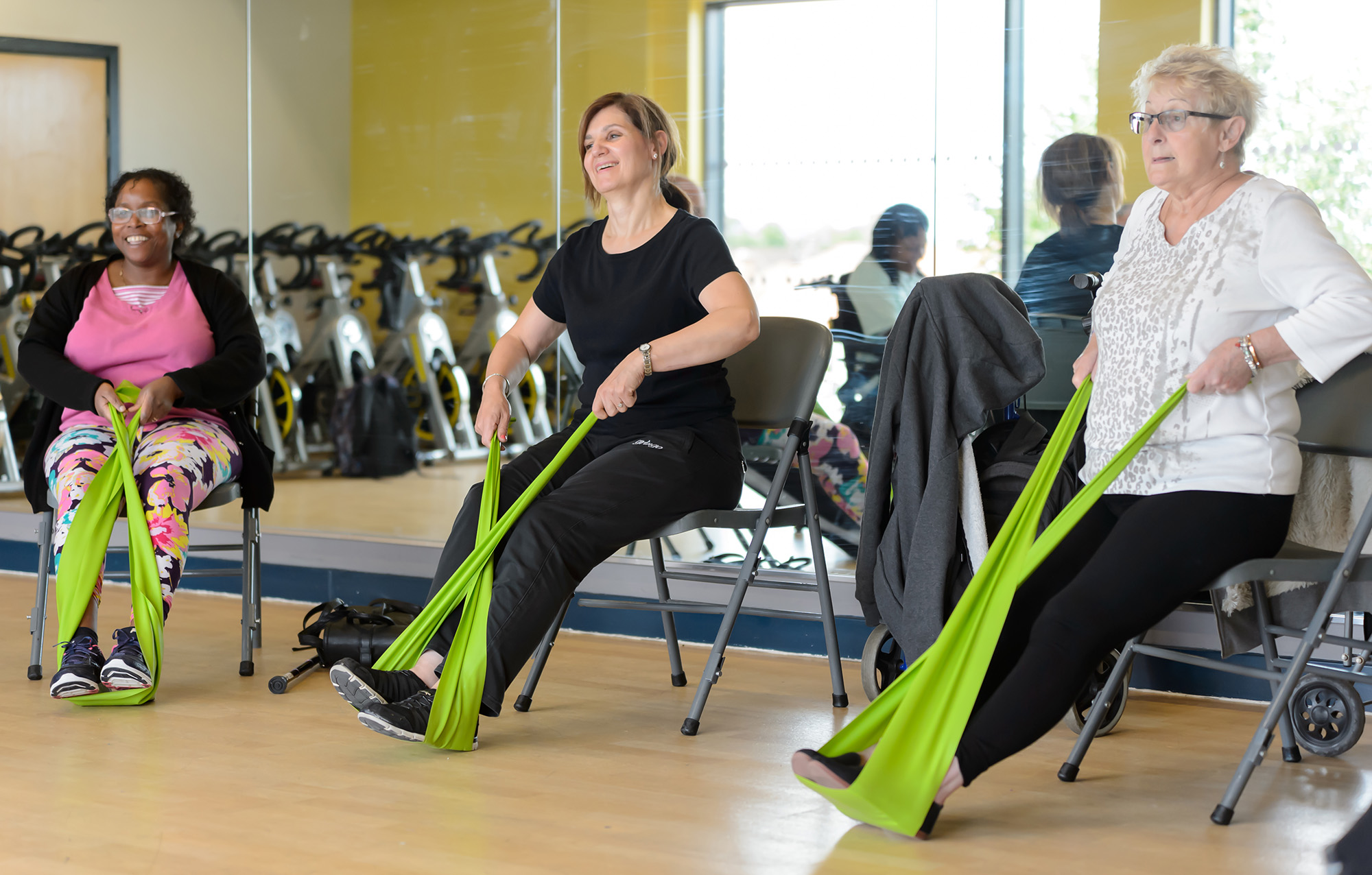 women exercising in a gym